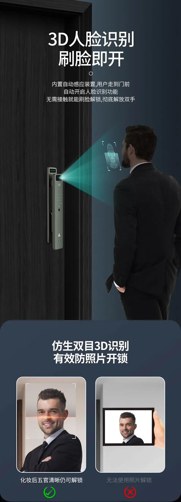 巨力3D人臉可視貓眼全自動(dòng)ZQ22Plus智能鎖 智能看家_2