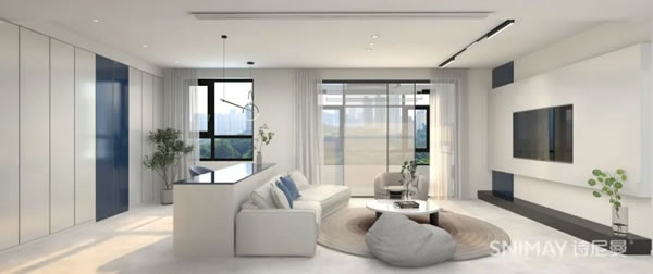 淺指智能鎖98㎡極簡兩居室，打造輕盈質感家居_1